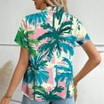 thumbnail image 4 of QUNYINEY Women Button Down Shirts Hawaiian Collared Short Sleeve Casual Tops Summer Loose Women's Tops, 4 of 6