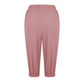 thumbnail image 4 of Women's Jogger Shorts, High Waisted Knee Length Casual Summer Pants with Drawstring Waist and Cuffed Ankles, Comfortable Lounge Shorts for Home, Active, and Everyday Wear-Pink, 4 of 6