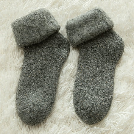 

DENGDENG Women s Snow Winter Socks Cotton Thick Solid Sock Warm Soft Socks for Women