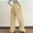 #004-Beige, variant on Women's Drawstring Waist Corduroy Pants - Straight Leg, Retro, Casual and Versatile Solid Color Trousers