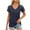 Navy, variant on Edvintorg Women Dressy Casual Tops Business Work Blouses Summer Shirts Lace Short Sleeve V Neck Outfits 2026 Fashion Clothing