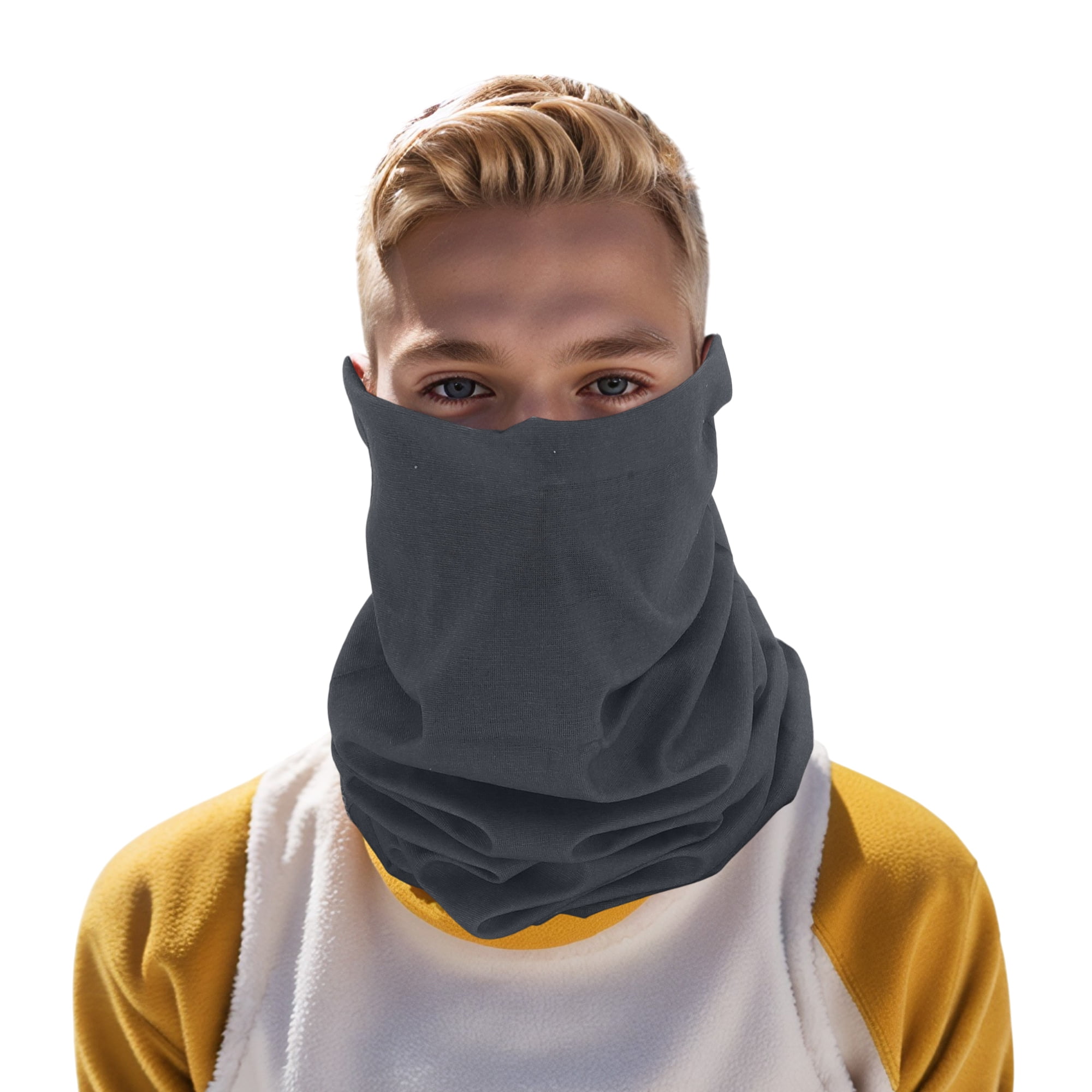Unique Bargains Multi-function Face Scarf Mask 1 Pc Deep Gray