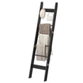 thumbnail image 6 of Hzuaneri 6-Tier Blanket Ladder with Hooks, 5.6Ft Wall Leaning Blanket Ladder, 4 Removable Hooks for Living Room, Bedroom Bathroom, Decorative Quilt Rack Easy to Assemble, Black, 6 of 8