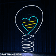 thumbnail image 2 of Craftnamesign Love Light Bulb Neon Sign, Bedroom Wall Decor, Office Wall Art, 2 of 4
