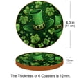 thumbnail image 3 of Saint Patrick's Day 6PCS Microfiber Leather Round Coasters Set, 11x11 cm/4.3x4.3 in - Drink Coasters for Table, Stylish and Absorbent Cork Backing, Easy to Clean and Durable Mats for Home, 3 of 6