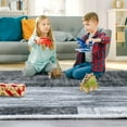 thumbnail image 5 of ZACOO Modern Geometric Rugs for Living Room Washable Rug Non Slip Low Pile Rug Contemporary Carpet Soft Foldable Rug for Bedroom, 5'x7' Gray, 5 of 7