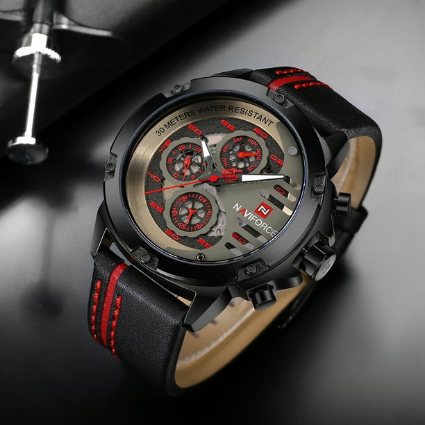 Naviforce genuine shop leather