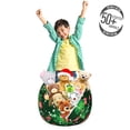 thumbnail image 3 of Monstera Storage Toy Bag Chair, Exotic Blossoms Flowers and Leaves in Tropical Nature Tones Illustration, Stuffed Animal Organizer Washable Bag, Large Size, Green and Coral, by Ambesonne, 3 of 3