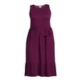 thumbnail image 3 of Terra & Sky Women's Plus Size Belted Knit Tank Dress, 3 of 5
