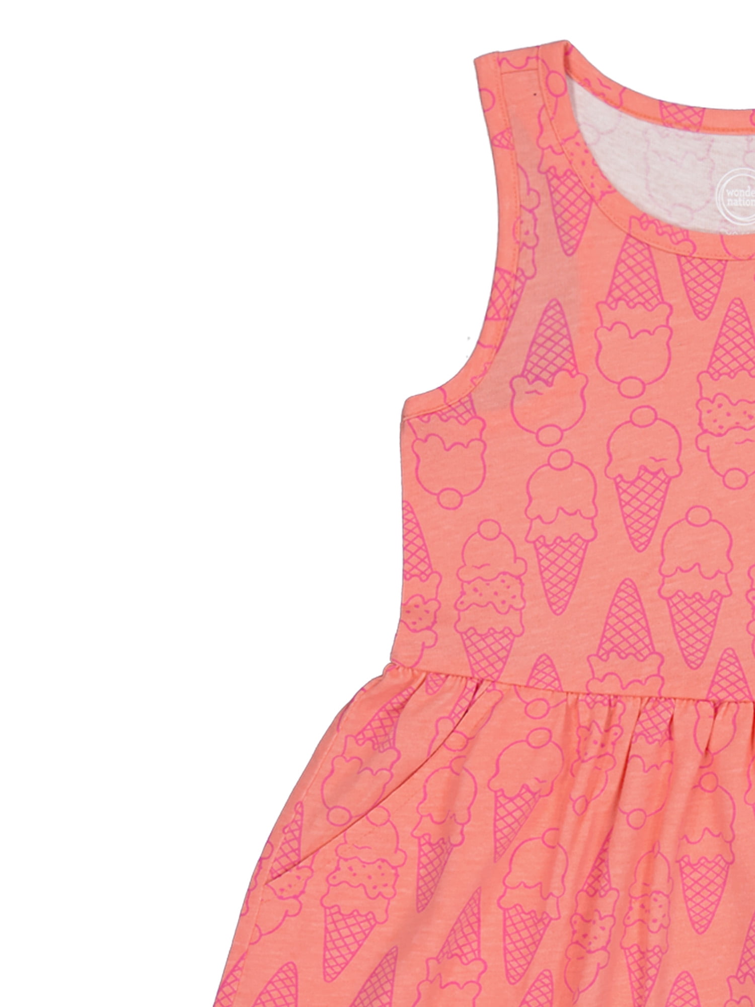 Wonder Nation Girls Play Dress and Short 2 Piece Set, Sizes XS-XLP