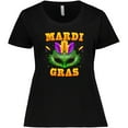 thumbnail image 3 of Inktastic Mardi Gras with Green Masquerade Mask Women's Plus Size T-Shirt, 3 of 5