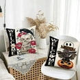 thumbnail image 4 of Welcome Halloween Pillow Covers 18 x 18 Inch Set of 2 Ghost Bat Pumpkin Crow Skull Rose Flowers Throw Pillow Case Goth Decorative Cotton Linen Cushion Cover for Sofa Couch Bed, 4 of 5