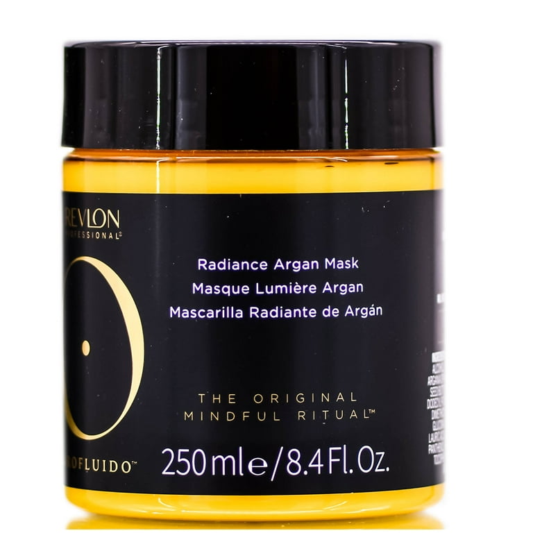 8.4 oz , Revlon Professional Orofluido Radiance Argan Mask , Hair Beauty  Product - Pack of 2 w/ Sleek Pin Comb