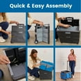 thumbnail image 6 of ECR4Kids Universal Rolling Utility Cart with Canvas Organizer Bag, Mobile Storage, Blue/Grey, 6 of 9
