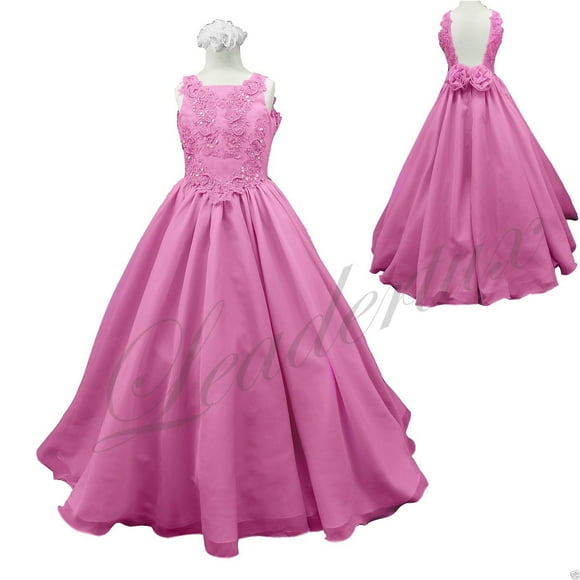 New Girl Pageant Flower Girl Formal Wedding Ball Prom Party Dress Fuchsia Pink