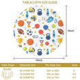 thumbnail image 3 of Football and Basketball White Pattern Round Tablecloth 70"x70", Wrinkle Resistant Wipeable Table Cover for Kitchen Dining Room Picnic Patio and Party, 3 of 6