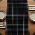 thumbnail image 5 of Table Runners 72 Inches Long Dress Scarves, Black Geometric Farmhouse Kitchen/Dining Table Runner, Coffee Tablerunners, Vintage Grid Plaid Colorful Lines 14x72 Inch, 5 of 9
