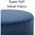 thumbnail image 2 of BirdRock Home Round Velvet Ottoman Foot Stool - Navy, 2 of 10