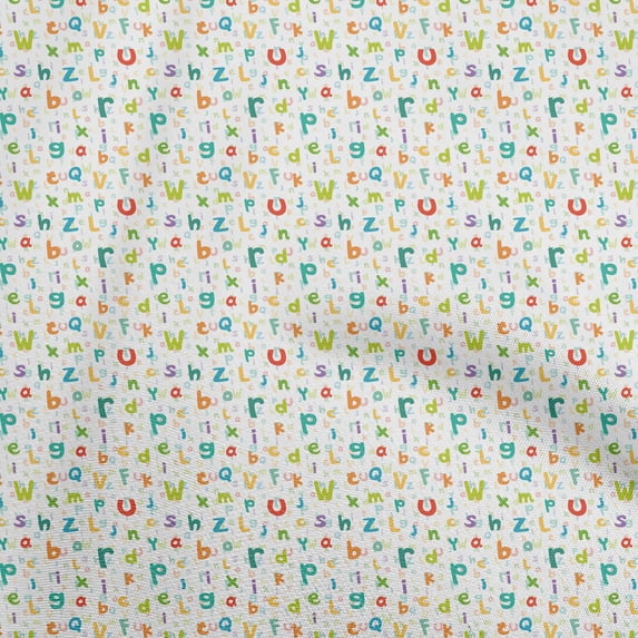 oneOone Viscose Jersey Light Green Fabric Alphabet Quilting Supplies Print Sewing Fabric By The Yard 60 Inch Wide
