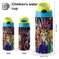 thumbnail image 2 of Yu-Gi-Oh Kids Water Bottle with Silicone Straw And Spill-Proof Lid, 16.9oz Stainless Steel Double-Wall Vacuum Insulated Water Bottles for Boys Girls, 2 of 8