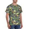 thumbnail image 4 of Yiaed Cartoon Dinosaurs (2) Print Mens Short Sleeve Tight Fit T-Shirt, Crewneck Casual Tee-Medium, 4 of 5