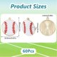 thumbnail image 2 of 1 caja de 60 dijes deportivos de esmalte, pequeños dijes de béisbol de metal, colgantes de pelota de tenis de aleación blanca, dijes deportivos de sóftbol., 2 of 6