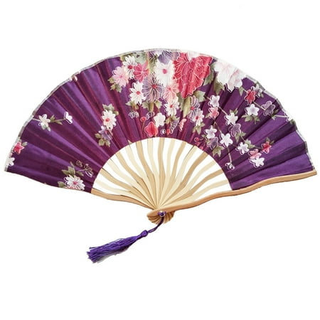 

Pgeraug Fan Chinese Style Hand Held Fan Bamboo Paper Folding Fan Party Wedding Decor Fans L