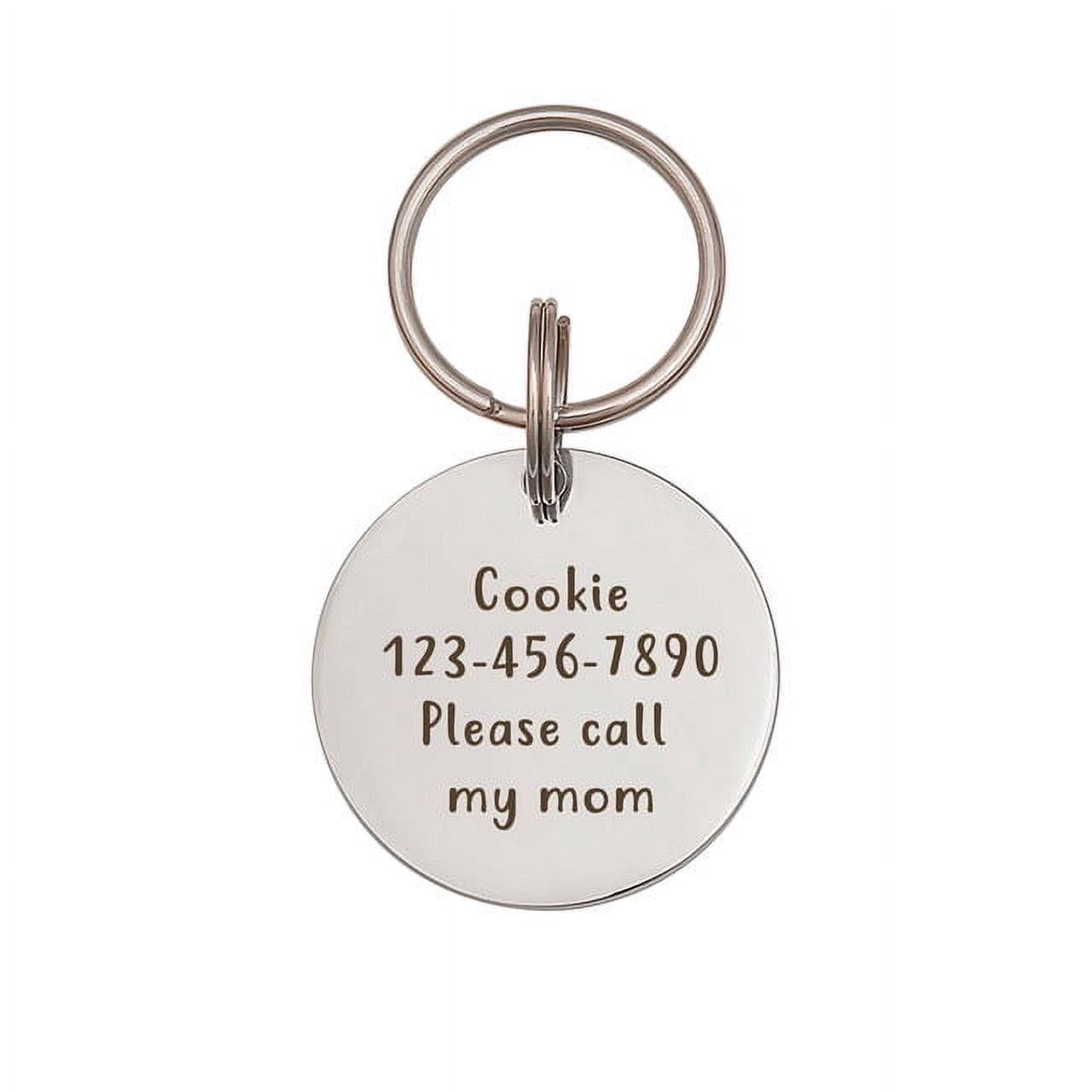 Anavia Stainless Steel Double Sided Round Free Beer Upon Return Engraved Dog & Cat ID Tag, Silver, L