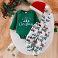 thumbnail image 2 of ENFLASH Newborn Baby Boy Christmas Outfit My 1st Christmas Romper Long Suspender Pants Xmas Hat Fall Winter Clothes, 2 of 13