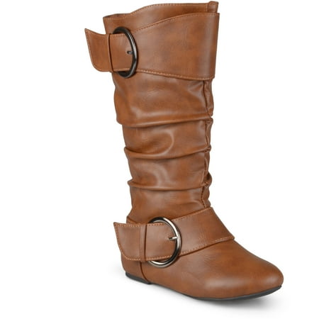 Brinley Kids' Faux Leather Buckle Boots - Walmart.com