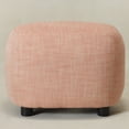thumbnail image 2 of KINWELL 23" Wide Linen Blend Upholstered Ottoman, Textured Weave Footrest with Soft Padded Seat, Mid-Century Modern Footstool for Bedroom, Entryway or Living Room, Coral, 2 of 11