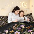 thumbnail image 5 of Homewish Watercolor Plant Mushrooms 7 Pieces Full Size Bedding Sets,Romantic Daisy Flowers Full Size Bed in a Bag,Black Reversible, 5 of 8
