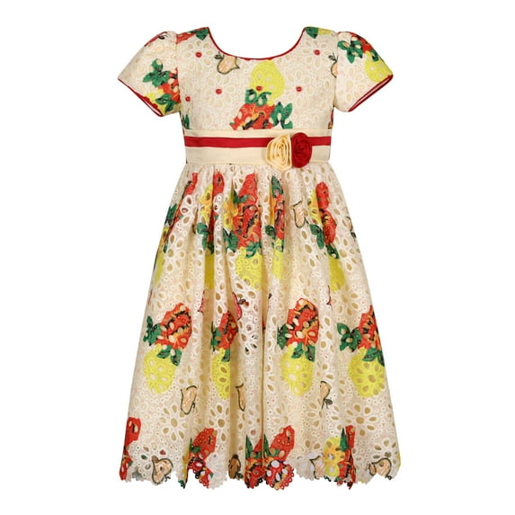 Richie House Girls' Party Flower Dress with Flower Accent RH2718