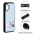thumbnail image 2 of WIRESTER Shockproof Soft Rubber Cover Case for Samsung Galaxy A32 5G 6.5" 2021, French Bulldog Dog Lying Down Looking Up On Pale Aqua Background, 2 of 5