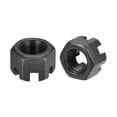 thumbnail image 1 of Tuerca hexagonal ranurada Uxcell M12x1.25mm, tuercas de castillo de acero al carbono grado 4.8, negras, paquete de 10, 1 of 6