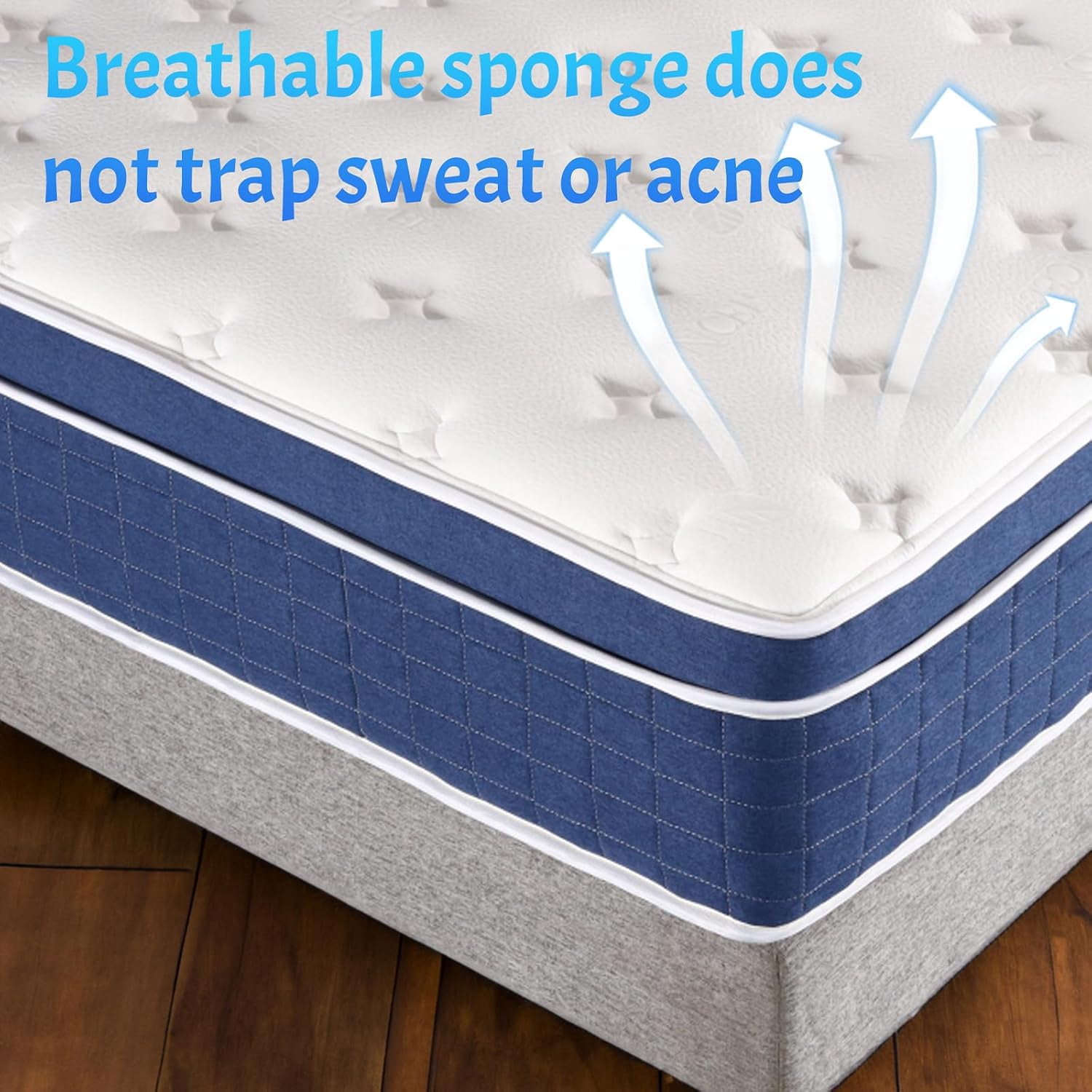 12 inch Memory Sponge Queen Mattress Upgraded Version Medium Firm Pressure Relief Back Pain Relief Strong Edge Support Individually Springs