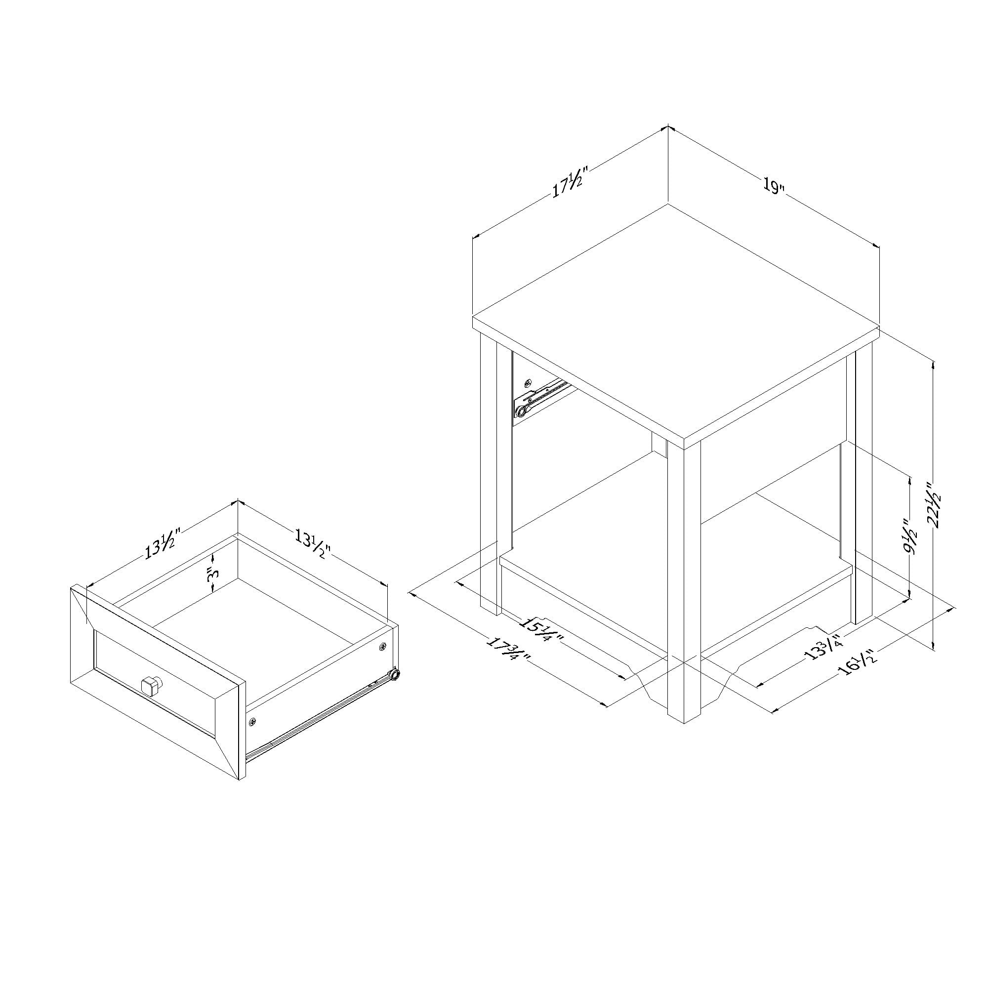 Table de chevet pour Enfants, fini Pin blanc, collection Hazen de Meubles South Shore