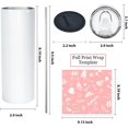 thumbnail image 2 of 20 oz Sublimation Tumblers, 25 Pack Straight Skinny Tumbler Bulk Blanks Stainless Steel Double Wall Insulated Tumbler Cups, DIY for Heat Press Machine, Individually Boxed, Metal Straws, 2 of 12