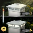 thumbnail image 3 of Solar Post Caps Outdoor - 6x6 Aluminum Fence Lights - Warm White LED - Set of 2 - Garden Post Light, 3 of 9