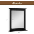thumbnail image 2 of SAZYY Bathroom Mirror with Shelf - 27" x 22.5" Wall Mirror Over Bathroom Sink, Wooden Frame Modern Rectangular Hanging Vanity Makeup Mirrors for Washroom, Entryway, Black, 2 of 10