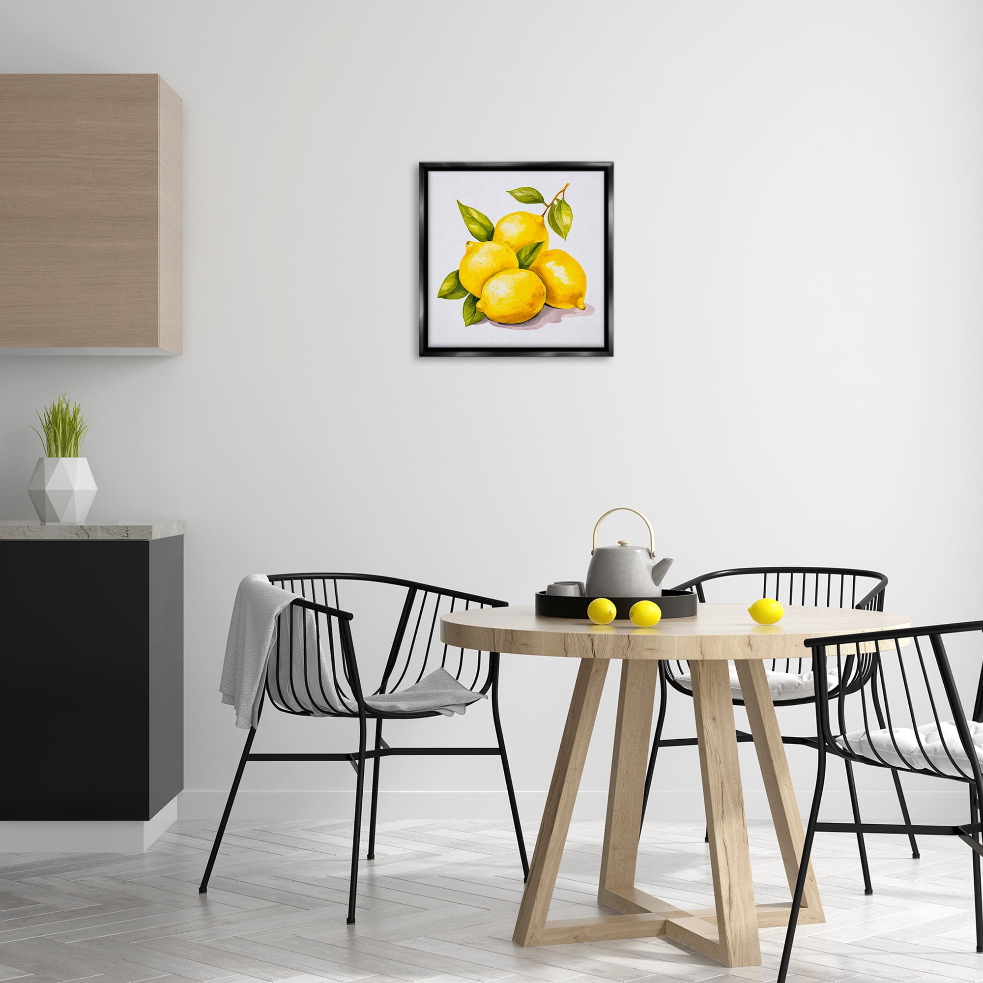 Stupell Industries Lemon Delights Fruit Food & Beverage Painting Black Floater Framed Canvas Art Print Wall Art, 18 x 18