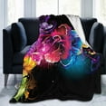 thumbnail image 4 of Rainbow Flowers Artistic Throw Blanket, Super Soft Anti-Pilling Flannel Bed Blankets, 40"x30", 4 of 8