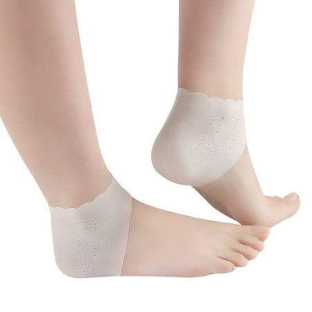 Tuscom Gel Heel Sleeves Breathable Reusable Moisturizing Silicone Heel Socks Heel Cups Protectors to Repair Dry Cracked Heel and Reduce Pains of Plantar Fasciitis,Tendonitis,Heel