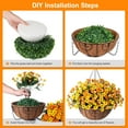 thumbnail image 3 of Artificial Flower with Hanging Basket for Outdoor Decor Fake Silk Dasiy UV Resistant Arrangements in Pot Planter Spring Decor for Indoor Porch Garden Yard(Orange Purple), 3 of 5