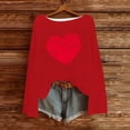 thumbnail image 3 of qucoqpe Valentine's Day Womens Tops Fashion Heart Love Printed Crew Neck Pullover Shirts Long Sleeve Sweatshirts, 3 of 5