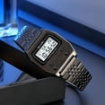 thumbnail image 6 of Retro Rectangle Digital Watch For Men Classic Stylish Design Multifunction Stainless Steel Business Men Wristwatch With Alarm, Stopwatch, Countdown, 6 of 6