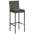 thumbnail image 4 of vidaXL 3 Piece Patio Bar Set with Cushions Poly Rattan Gray, 4 of 5