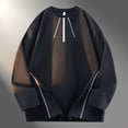 thumbnail image 1 of pstuiky camisa de manga larga para hombre, Blusas/camisas casuales de moda para hombre, de color liso, de manga larga, cuello redondo y cremallera Tops de hombre m, 1 of 8