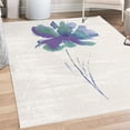 thumbnail image 1 of Watercolor Flower Decorative Rug, Single Poppy Flower on Plain Clear Background Nature Inspired Romantic, Quality Carpet for Bedroom Dorm and Living Room, 6 Sizes, Ceil Blue, by Ambesonne, 1 of 4