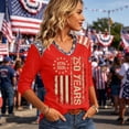 thumbnail image 4 of Fabrcox S-5XL 1776-2026 USA 250th Anniversary Shirt Flag Print 3/4 Length Sleeve Women's 4th of July Shirts Independence Day Celebration Freedom Patriotic Shirt Women, 4 of 5
